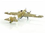 airplane on white background toy army military