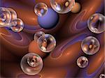 abstract background image with bubbles and reflection