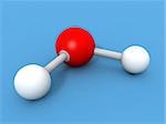 a 3d render of a water molecule