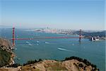 The Golden Gate Bridge and San Francisco from Marin Headlands, California