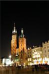 Saint Mary's church by night, Krakow