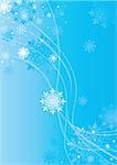 Abstract winter background with snowflakes, vector illustration