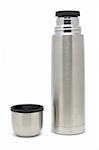 Stainless steel vacuum insulated briefcase bottle in isolated white background