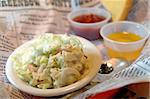 Close up of coleslaw in plate