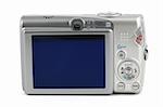 Compact digital camera in isolated white background
