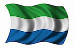 Flag of Sierra Leone waving in the wind - very high resolution, native format, no up sizing