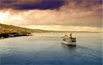 Dramatic skies over Mediterranean coast