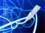 3d rendered illustration of a network cable on an abstract background