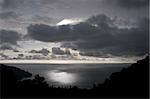 Dramatic sky close to sunset at Manuel Antonio Bay, in Costa Rica.