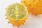 Horned Melon Slice On White Background