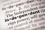 Selective focus on the word "independent". Many more word photos for you in my portfolio...