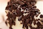 macro picrure: chocolate bit decoration of fancy cake