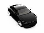 isolated  beautiful black car on white background