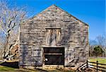 An old barn in Allaire Village, New Jersey. Allaire village was a bog iron industry town in New Jersey during the early 19th century.