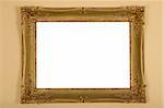 old antique gold frame on the wall