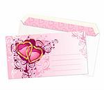 valentine's postcard and envelope / vector layers are separated