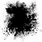 Illustrated black and white ink splat with room for your own text
