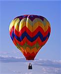 Hot Air Balloon Flying In a Clear Blue Sky