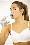 Fitness Woman with bottle of water