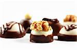 Chocolate candies on white - Valentine detail