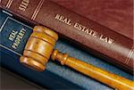 Real Estate Law Books and Gavel