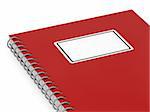 large rendering of isolated red notebook