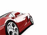 isolated closeup sport car on a white background