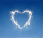 The cloud in the form of heart against a blue sky. To the Valentine's Day joke.
