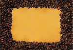 coffee frame on yellowed paper