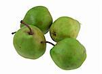 green pears isolated on pure white background