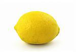 lemon fruit on white, small shadow in front of object