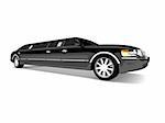 3d rendered illustration of a black limousine