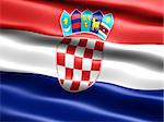 Computer generated illustration of the flag of Croatia with silky appearance and waves