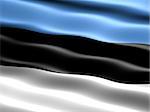 Computer generated illustration of the flag of Estonia with silky appearance and waves
