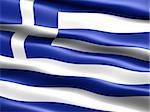 Computer generated illustration of the flag of Greece with silky appearance and waves