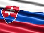 Computer generated illustration of the flag of Slovakia with silky appearance and waves