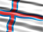 Computer generated illustration of the flag of the Faroe Islands with silky appearance and waves