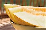 Melon slices. Shallow dof, focus is on the corner of the nearest slice.
