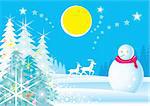 vector illustration file of Merry Christmas scenic