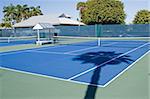 Resort tennis club and tennis courts with balls