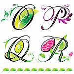 alphabets elements design - series O to R