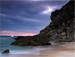 Picture of a beautiful beach at night in Long exposition mode