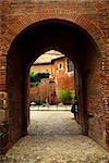 Courtyard of Cathedral of Ste-Cecile in town of Albi in south France