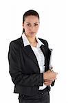 businesswoman with file