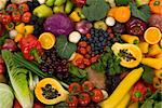 Organic healthy vegetables and fruits