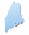 Maine(USA) map filled with light blue gradient. High resolution. Mercator projection.