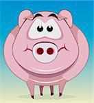 Illustration of pig smiling