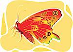 Illustration  of Butterfly in  red