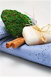 SPA soap and towels - accessories for wellness or relaxing