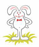 Amusing bunny isolated on a white background. Easter illustration.